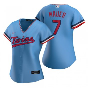 Women's Minnesota Twins Joe Mauer Nike Light Blue Replica Alternate Jersey