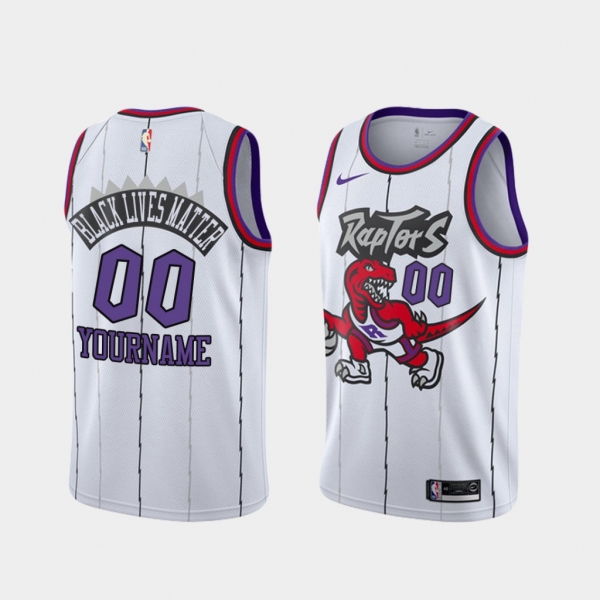 Toronto Raptors Social Justice Custom White BLM Jersey - Classic