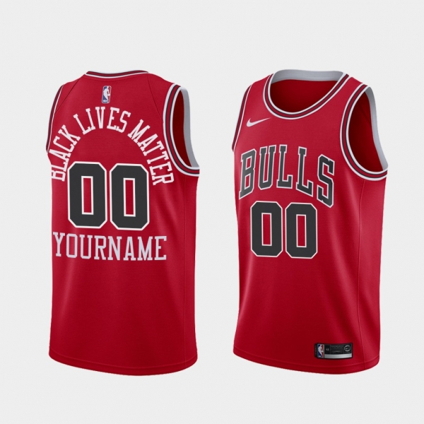 Chicago Bulls Social Justice Custom Red BLM Jersey - Icon