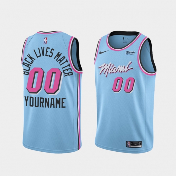 Miami Heat Social Justice Custom Blue BLM Jersey - ViceWave City