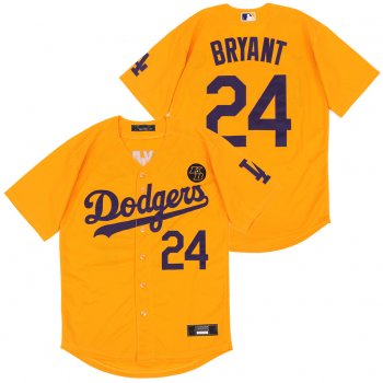 Dodgers 24 Kobe Bryant Yellow 2020 Nike KB Cool Base Jersey