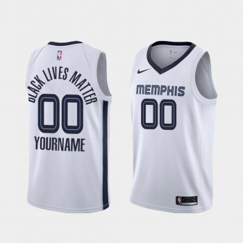 Memphis Grizzlies Social Justice Custom White BLM Jersey - Association