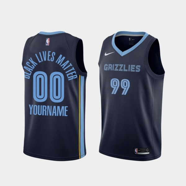 Memphis Grizzlies Social Justice Custom Black BLM Jersey - Icon