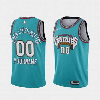 Memphis Grizzlies Social Justice Custom Teal BLM Jersey - Classic