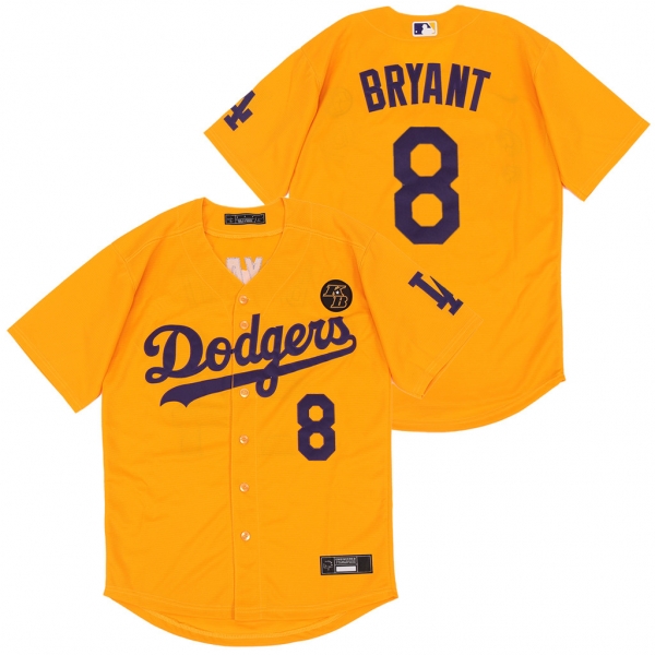 Dodgers 8 Kobe Bryant Yellow 2020 Nike KB Cool Base Jersey