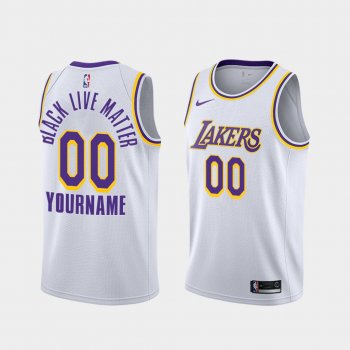 Los Angeles Lakers Social Justice Custom White BLM Jersey - Association