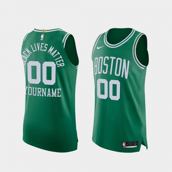 Boston Celtics Social Justice Custom Green BLM Jersey - Icon Authentic