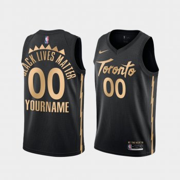 Toronto Raptors Social Justice Custom Black BLM Jersey - City