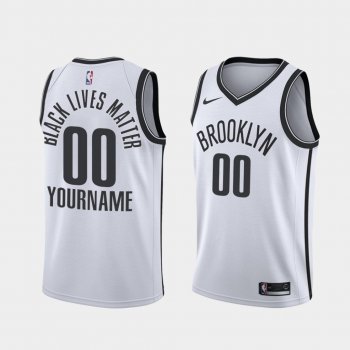 Brooklyn Nets Social Justice Custom White BLM Jersey - Association