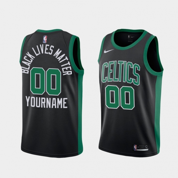 Boston Celtics Social Justice Custom Black BLM Jersey - Statement