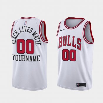 Chicago Bulls Social Justice Custom White BLM Jersey - Association