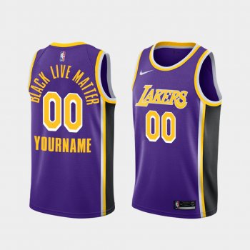 Los Angeles Lakers Social Justice Custom Purple BLM Jersey - Statement