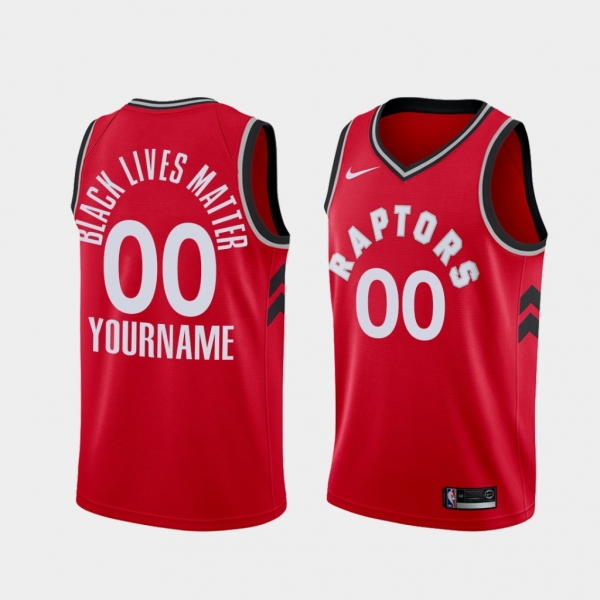 Toronto Raptors Social Justice Custom Red BLM Jersey - Icon