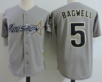 Men's Houston Astros #5 Jeff Bagwell Gray Road 1997 Throwback Cooperstown Collection Stitched MLB Mitchell & Ness Jersey