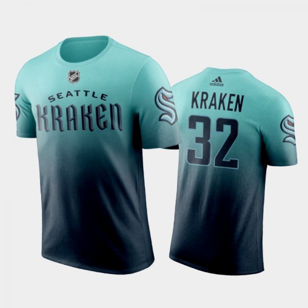 Men's Seattle Kraken #32 Wordmark 2021-22 Blue 32nd Club T-Shirt