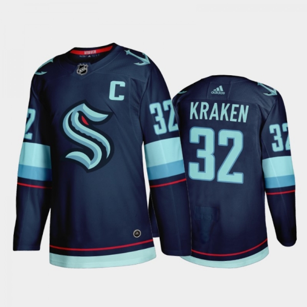 Men's Seattle Kraken #32 Home Navy 2021-22 Authentic Jersey