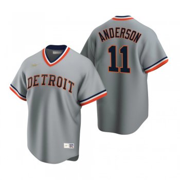 Men's Detroit Tigers Sparky Anderson Nike Gray Cooperstown Collection Road Jersey