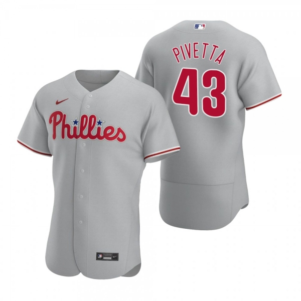 Men's Philadelphia Phillies Nick Pivetta Nike Gray Authentic 2020 Road Jersey