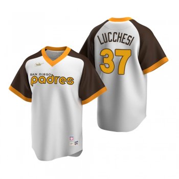 Men's San Diego Padres Joey Lucchesi Nike White Cooperstown Collection Home Jersey