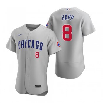 Men's Chicago Cubs Ian Happ Nike Gray Authentic 2020 Road Jersey