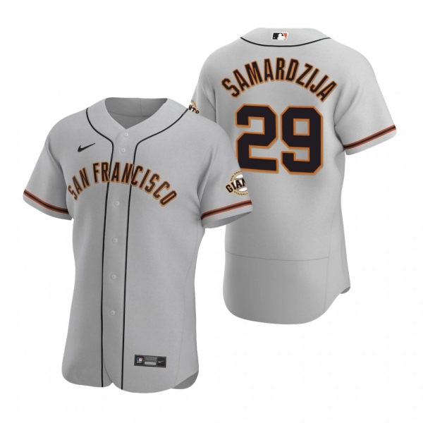 Men's San Francisco Giants Jeff Samardzija Nike Gray Authentic 2020 Road Jersey