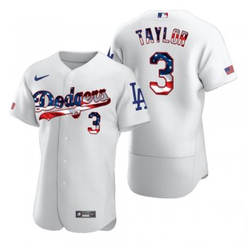 Men's Chris Taylor Los Angeles Dodgers White 2020 Stars & Stripes 4th of July Jersey