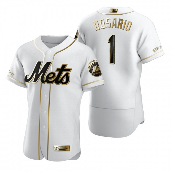 Men's New York Mets Amed Rosario Nike White Authentic Golden Edition Jersey