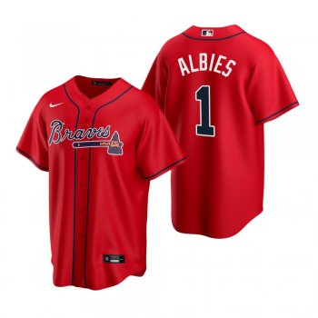 Men's Atlanta Braves Ozzie Albies Nike Red 2020 Replica Alternate Jersey