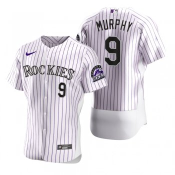 Men's Colorado Rockies Daniel Murphy Nike White 2020 Authentic Jersey