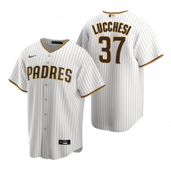 Men's San Diego Padres Joey Lucchesi Nike White Brown Replica Home Jersey