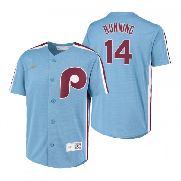 Youth Philadelphia Phillies Jim Bunning Nike Light Blue Cooperstown Collection Road Jersey