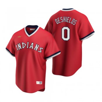 Men's Cleveland Indians Delino DeShields Nike Red Cooperstown Collection Road Jersey