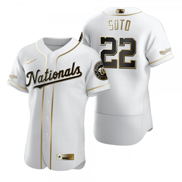 Men's Washington Nationals Juan Soto Nike White Authentic Golden Edition Jersey