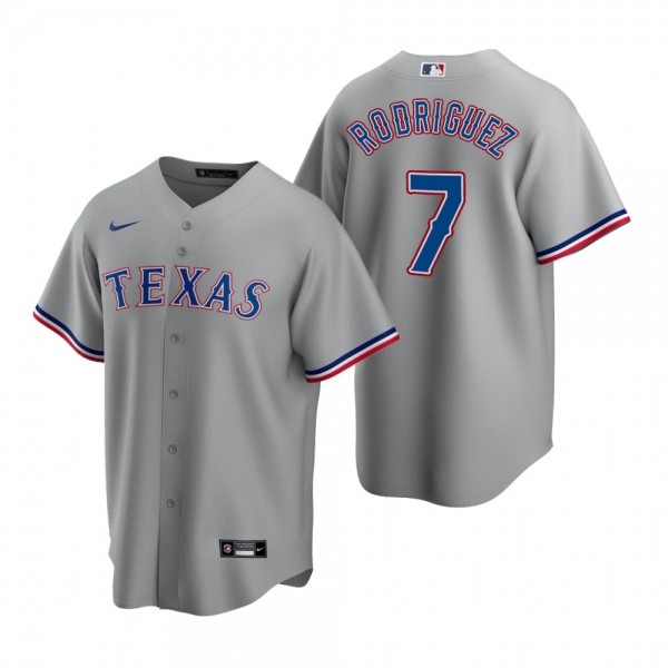 Men's Texas Rangers Ivan Rodriguez Nike Gray Replica Road Jersey