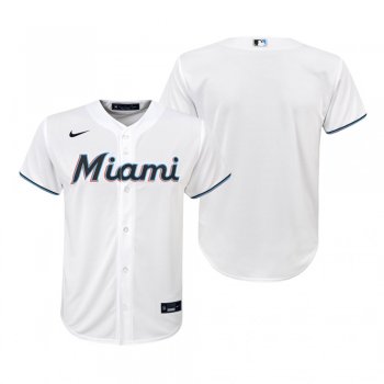 Youth Miami Marlins Nike White Replica Home Jersey