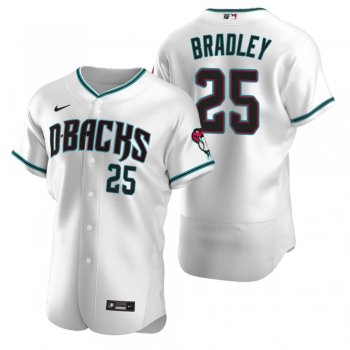 Men's Arizona Diamondbacks Archie Bradley Nike White Teal Authentic 2020 Alternate Jersey