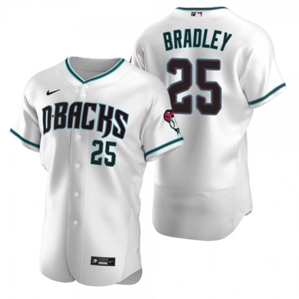 Men's Arizona Diamondbacks Archie Bradley Nike White Teal Authentic 2020 Alternate Jersey