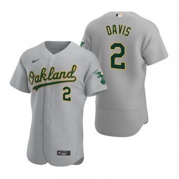 Men's Oakland Athletics Khris Davis Nike Gray Authentic Road Jersey