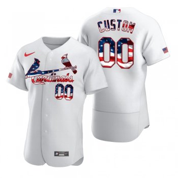 Custom St. Louis Cardinals White 2020 Stars & Stripes 4th of July Jersey