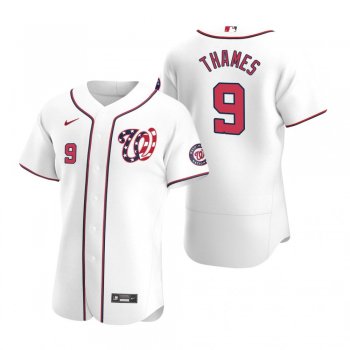 Men's Washington Nationals Eric Thames White Authentic 2020 Alternate Team Logo Jersey