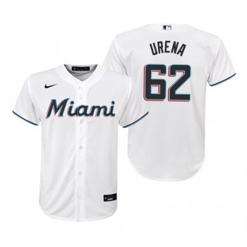 Youth Miami Marlins Jose Urena Nike White Replica Home Jersey