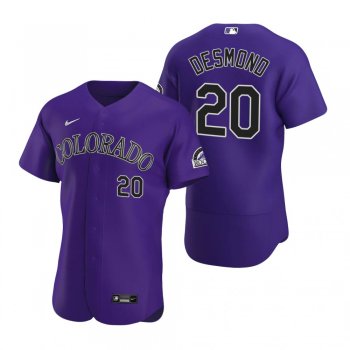 Men's Colorado Rockies Ian Desmond Nike Purple Authentic 2020 Alternate Jersey