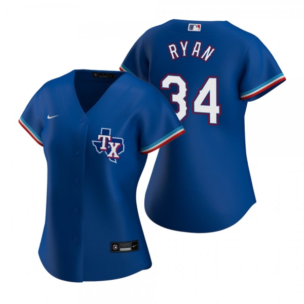 Women's Texas Rangers Nolan Ryan Nike Royal 2020 Replica Alternate Jersey