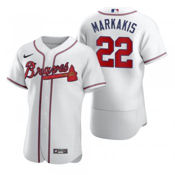 Men's Atlanta Braves Nick Markakis Nike White 2020 Authentic Jersey