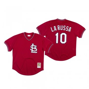 Men's St. Louis Cardinals Tony La Russa Red 1996 Authentic BP Mesh Jersey