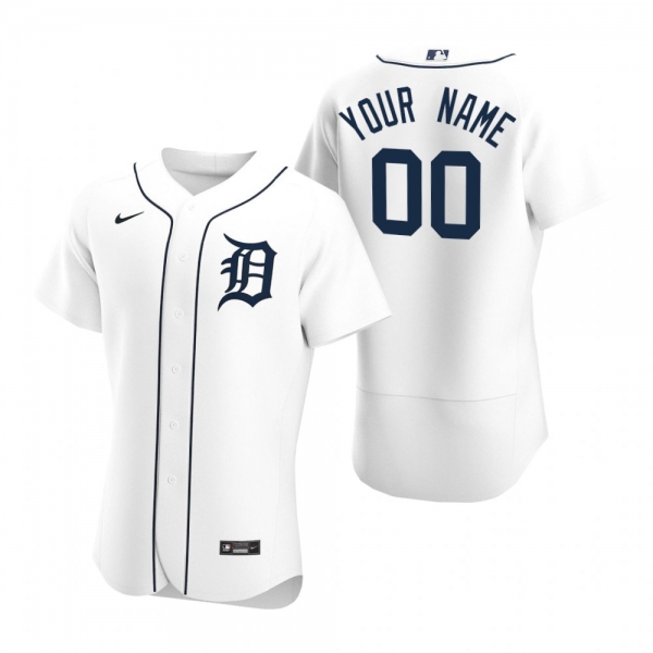 Men's Detroit Tigers Custom Nike White Authentic 2020 Home Jersey