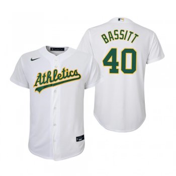 Youth Oakland Athletics Chris Bassitt Nike White 2020 Replica Home Jersey