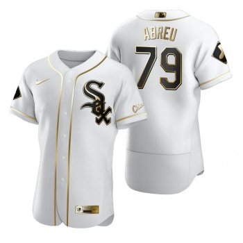 Men's Chicago White Sox Jose Abreu Nike White Authentic Golden Edition Jersey