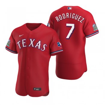 Men's Texas Rangers Ivan Rodriguez Nike Scarlet Authentic 2020 Alternate Jersey