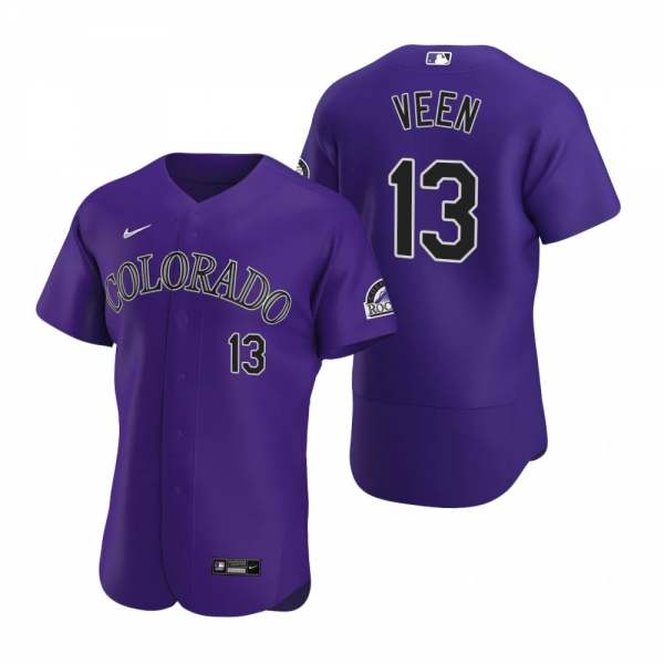 Men's Colorado Rockies Zac Veen Nike Purple Authentic Alternate Jersey